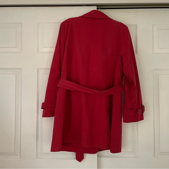 Talbots Red Cotton Trench Coat - Picture 2 of 7